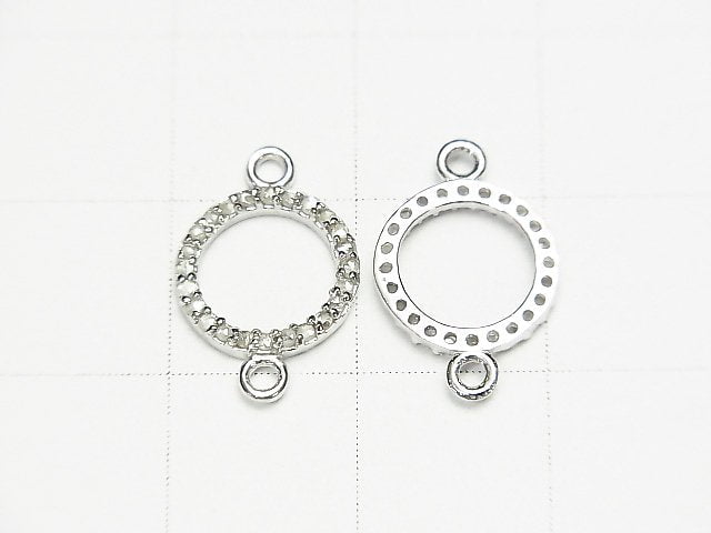 [Video] Diamond Coin Charm 10x10x1.5mm [Both Side] Silver925 1pc