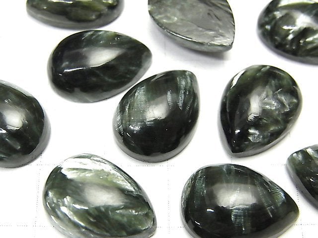 [Video] Seraphinite AAA Pear shape Cabochon 18x13mm 1pc