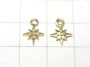 [Video]Diamond Star Charm 8x8x1.5mm 18KGP 1pc