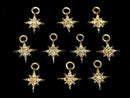 [Video]Diamond Star Charm 8x8x1.5mm 18KGP 1pc