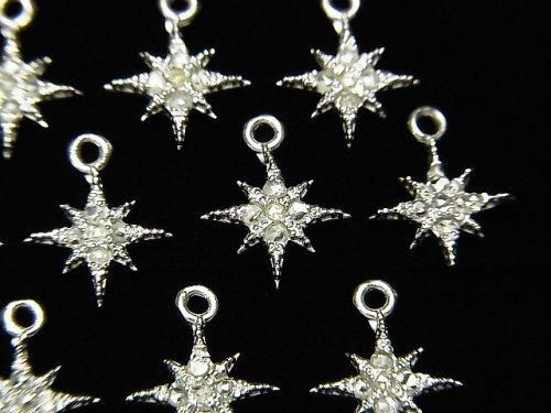 [Video] Diamond Star Charm 8x8x1.5mm Silver925 1pc