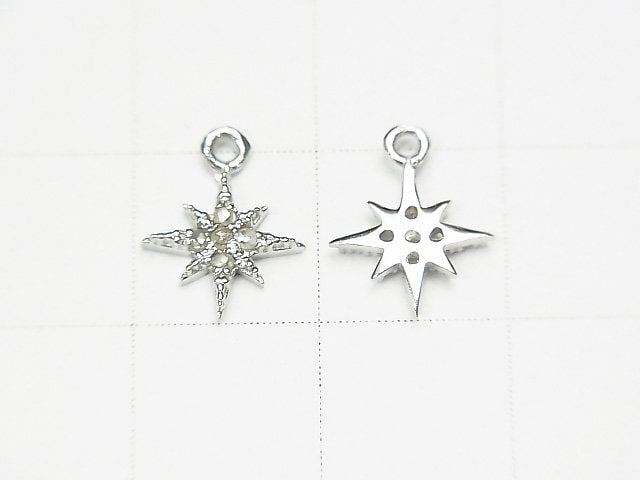 [Video] Diamond Star Charm 8x8x1.5mm Silver925 1pc