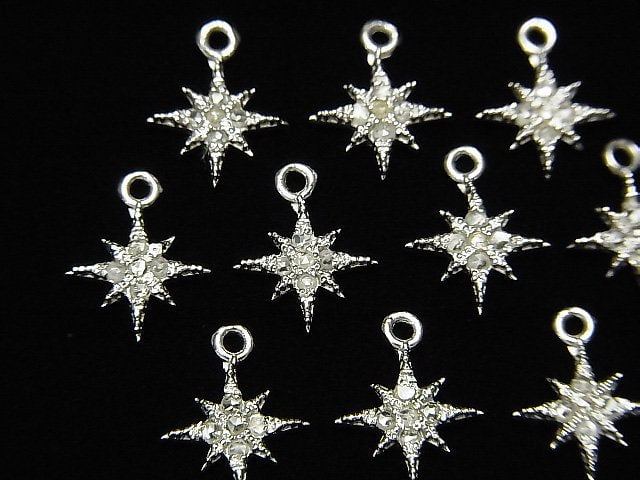 [Video] Diamond Star Charm 8x8x1.5mm Silver925 1pc
