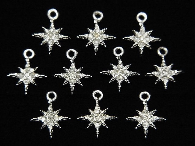 [Video] Diamond Star Charm 8x8x1.5mm Silver925 1pc