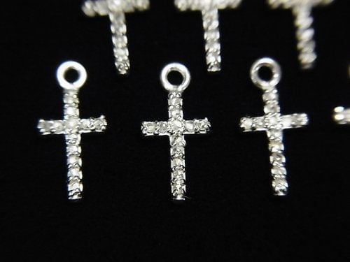 [Video] Diamond Cross Charm 10x6x1.5mm Silver925 1pc