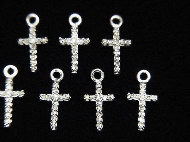 [Video] Diamond Cross Charm 10x6x1.5mm Silver925 1pc