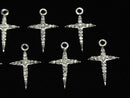 [Video] Diamond Cross Charm 14x10x1.5mm Silver925 1pc