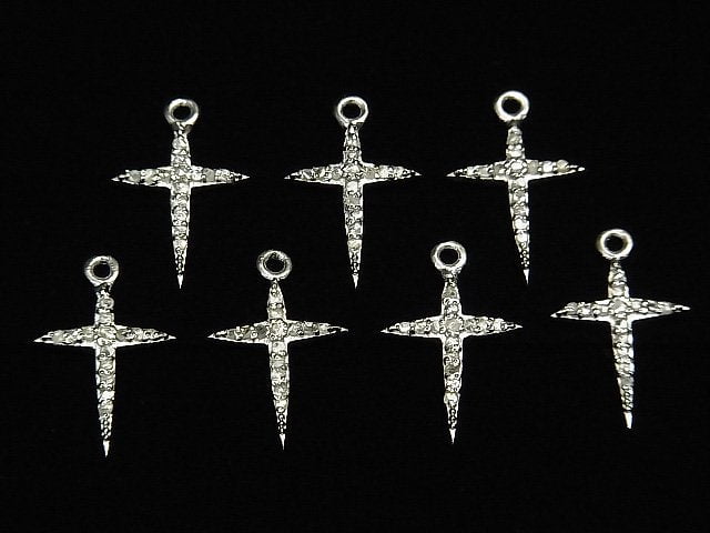 [Video] Diamond Cross Charm 14x10x1.5mm Silver925 1pc