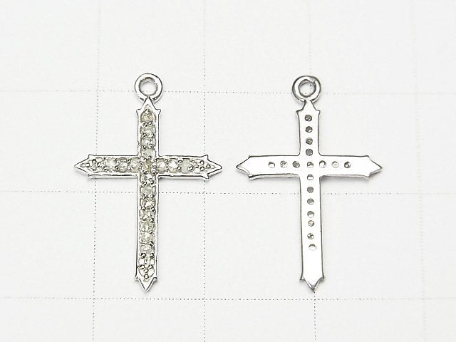 [Video] Diamond Cross Charm 18x13x1mm Silver925 1pc