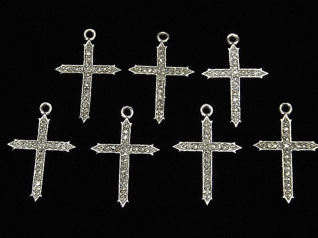 [Video] Diamond Cross Charm 18x13x1mm Silver925 1pc