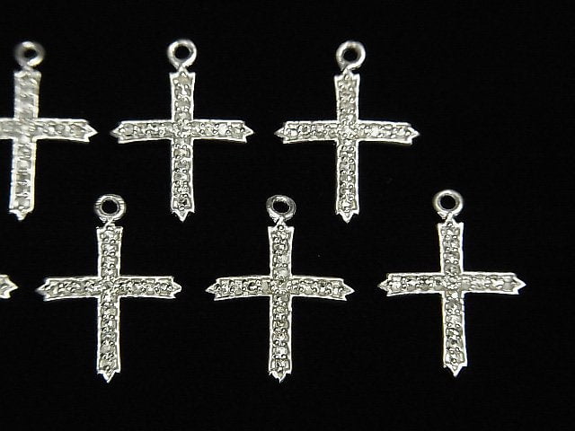 Diamant-Kreuz-Anhänger 14x12x1mm Silber925 1 Stück