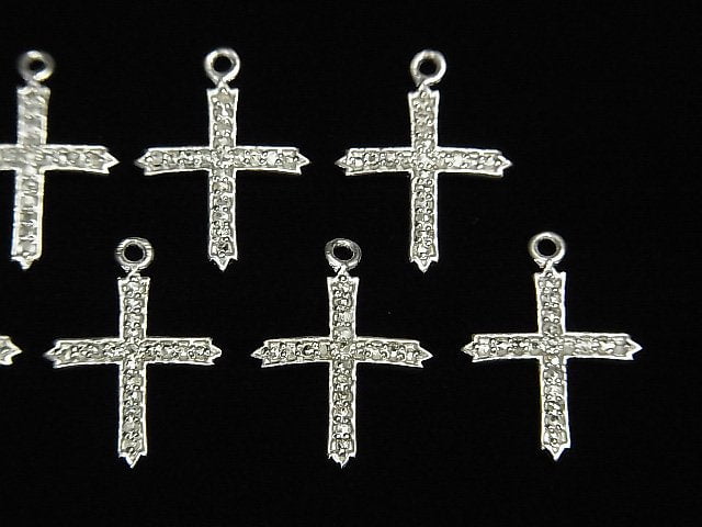 [Video] Diamond Cross Charm 14x12x1mm Silver925 1pc