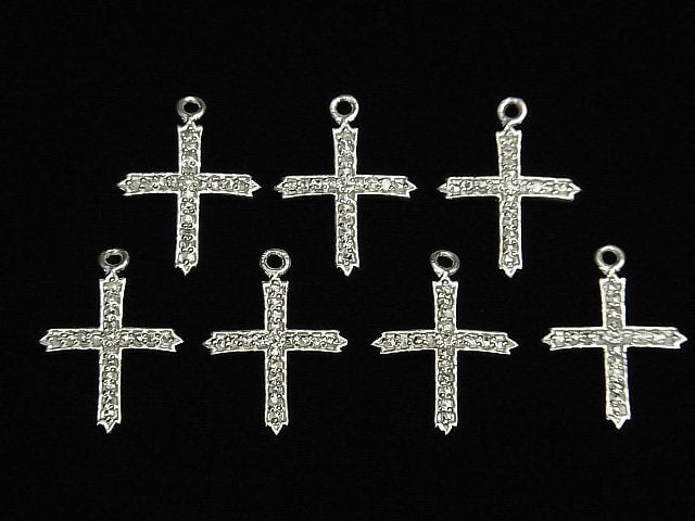 [Video] Diamond Cross Charm 14x12x1mm Silver925 1pc