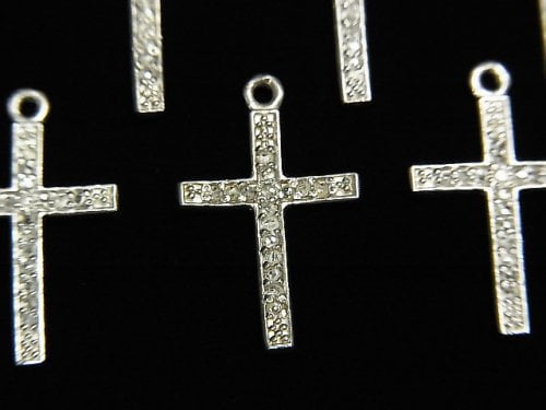 [Video] Diamond Cross Charm 17x12x1mm Silver925 1pc