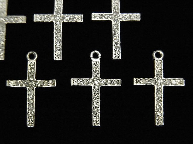 Diamant Kreuz Charm 17x12x1mm Silber925 1Stück