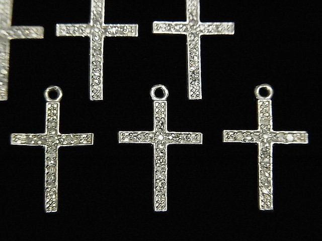 [Video] Diamond Cross Charm 17x12x1mm Silver925 1pc