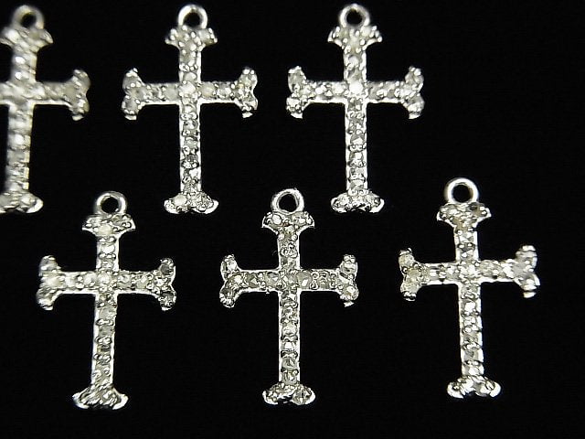 [Video] Diamond Cross Charm 16x10x1.5mm Silver925 1pc