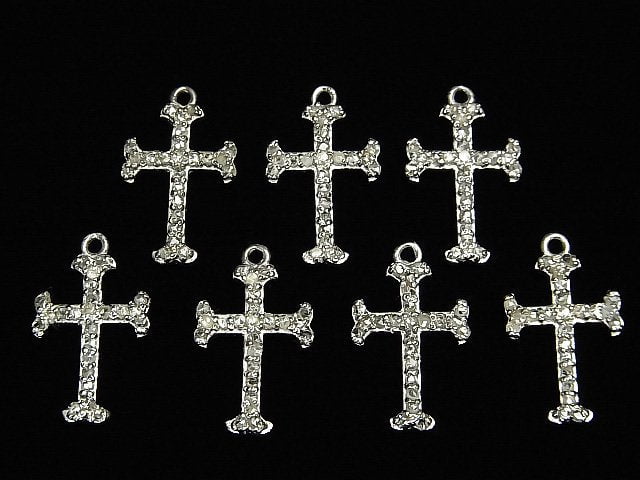 [Video] Diamond Cross Charm 16x10x1.5mm Silver925 1pc