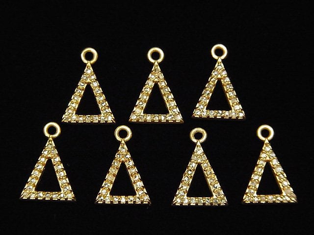 [Video] Diamond Triangle (Donut) Charm 10x8x1.5mm 18KGP 1pc