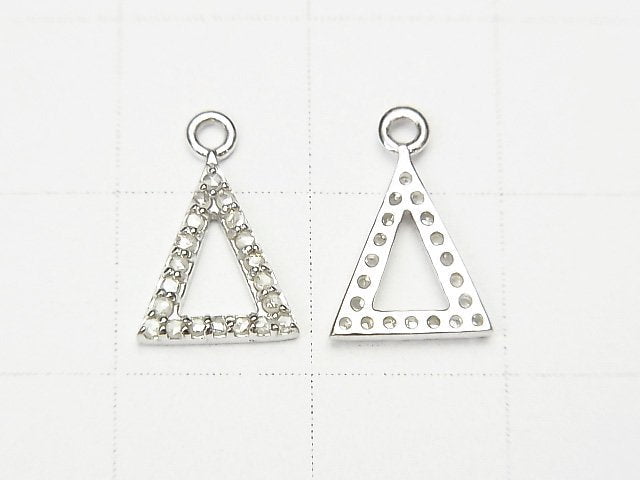 [Video] Diamond Triangle (Donut) Charm 10x8x1.5mm Silver925 1pc