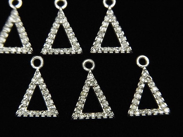 [Video] Diamond Triangle (Donut) Charm 10x8x1.5mm Silver925 1pc