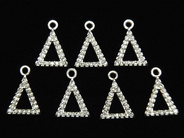 [Video] Diamond Triangle (Donut) Charm 10x8x1.5mm Silver925 1pc