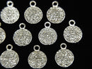 [Video] Diamond Coin Charm 8x8x2mm Silver925 1pc