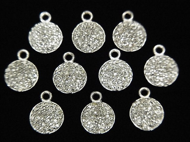 [Video] Diamond Coin Charm 8x8x2mm Silver925 1pc