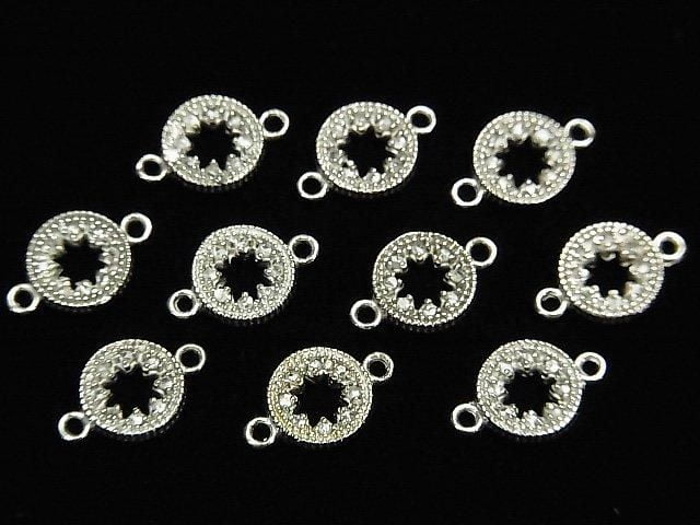 Breloque Diamond Coin Star (Donut) 7.5x7.5x1.5mm [Deux faces] Argent 925 1pc