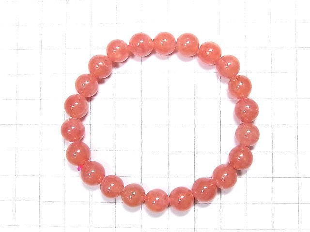 [Video] [One of a kind] Argentina Rhodochrosite AAA++ Round 8.5mm Bracelet NO.104