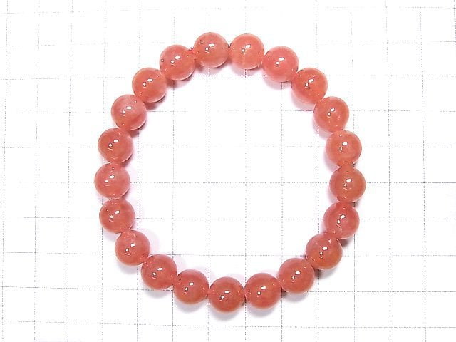 [Video] [One of a kind] Argentina Rhodochrosite AAA++ Round 9mm Bracelet NO.108