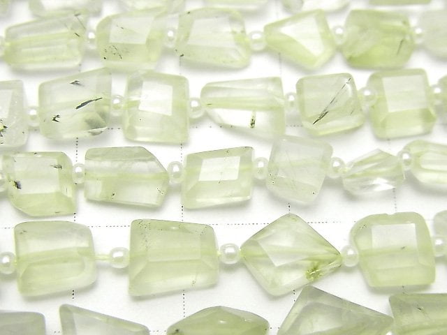 [Video] Prehnite AA++ Faceted Nugget 1strand beads (aprx.13inch / 32cm)