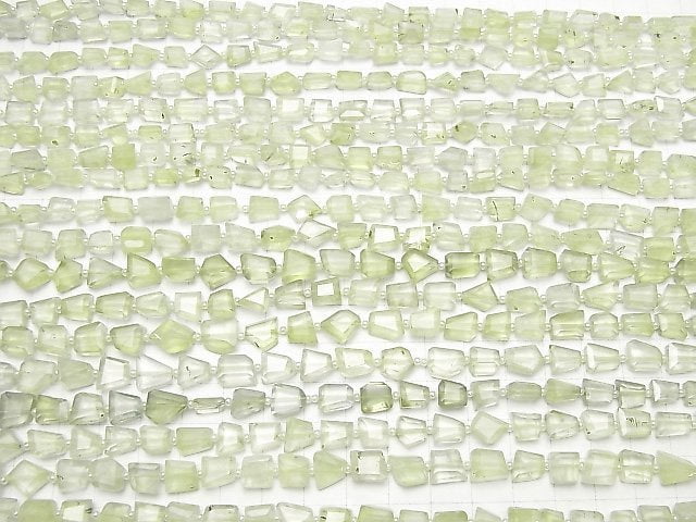 [Video] Prehnite AA++ Faceted Nugget 1strand beads (aprx.13inch / 32cm)