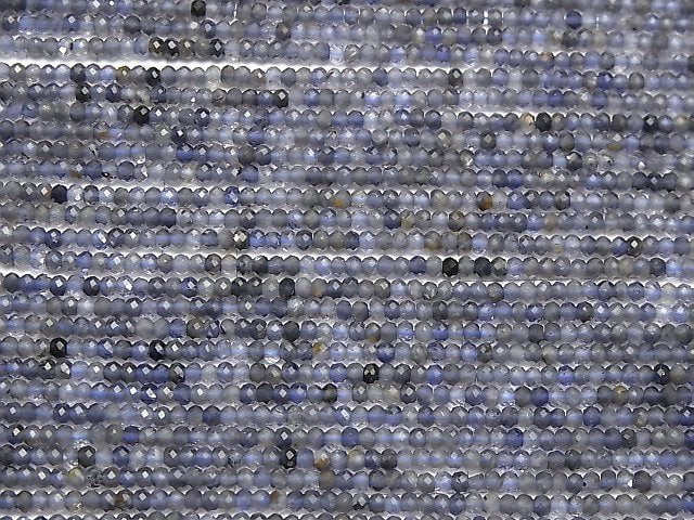 [Video] High Quality! Iolite AAA Faceted Button Rondelle 2.5x2.5x1.5mm 1strand beads (aprx.12inch / 30cm)