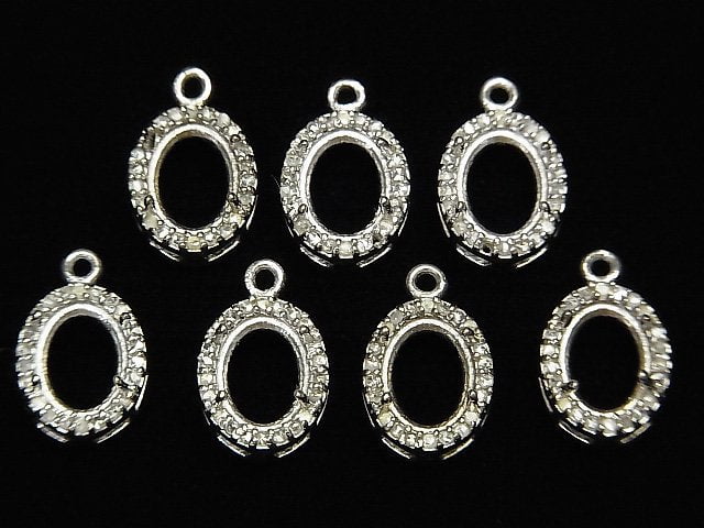 Pendentif diamant ovale facetté 8x6mm en argent 925 1pc