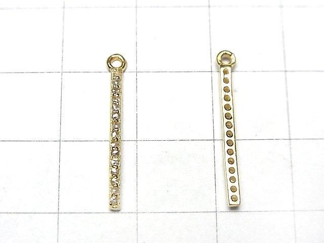 Breloque Barre Diamant 20x1.5x2mm 1pc Or laminé 18 carats