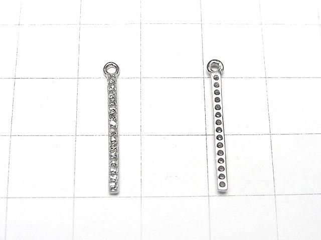 Breloque barre de diamant 20x1.5x2mm Argent925 1pc