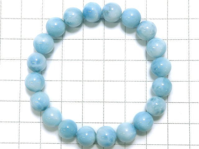 [Video] [One of a kind] Larimar Pectolite AAA Round 9mm Bracelet No.71