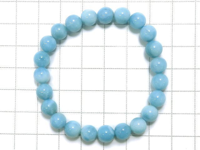 [Video] [One of a kind] Larimar Pectolite AAA Round 7mm Bracelet No.72