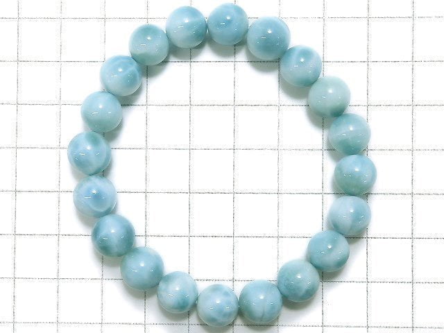 [Video] [One of a kind] Larimar Pectolite AAA Round 9mm Bracelet No.80