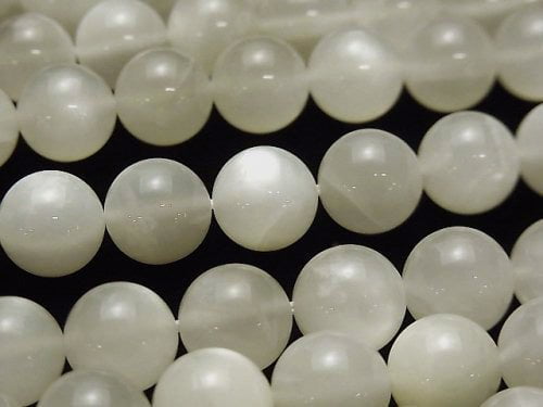 [Video] White Moonstone AA++ Round 10mm half or 1strand beads (aprx.15inch / 36cm)