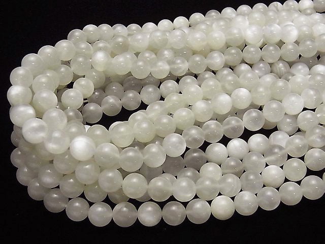 [Video] White Moonstone AA++ Round 10mm half or 1strand beads (aprx.15inch / 36cm)