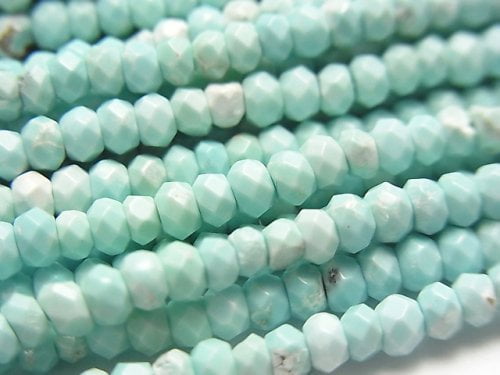 Magnesite Turquoise, Roundel Gemstone Beads