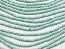 [Video] Magnesite Turquoise Light Blue Color Faceted Button Rondelle 3x3x2mm 1strand beads (aprx.15inch / 37cm)