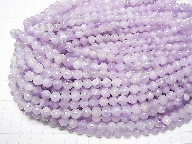 [Video] High Quality! Lavender Amethyst AA++ 128Faceted Round 8mm 1strand beads (aprx.14inch / 35cm)