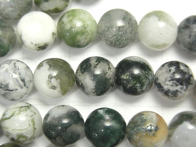 [Video] Tree Agate Round 8mm 1strand beads (aprx.15inch / 36cm)