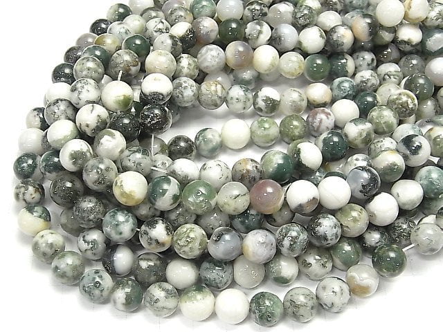 [Video] Tree Agate Round 10mm 1strand beads (aprx.15inch / 36cm)