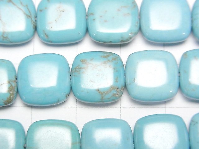 [Video] Magnesite Turquoise Square 12x12mm 1strand beads (aprx.15inch / 36cm)