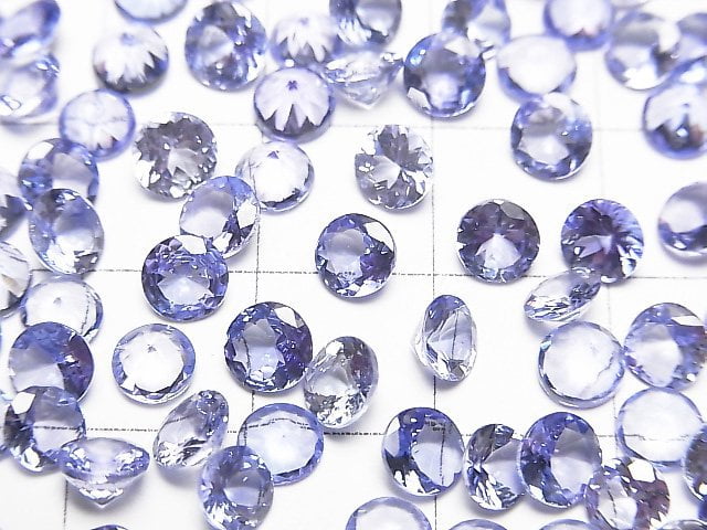 [Video]High Quality Tanzanite AAA Loose stone Round Faceted 5x5mm 1pc