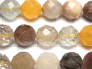 [Video] Multicolor Rutilated Quartz AA 64Faceted Round 12mm half or 1strand beads (aprx.15inch / 36cm)